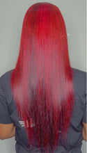 Load image into Gallery viewer, Custom Color Intense Red/Burgundy Lace Closure Unit
